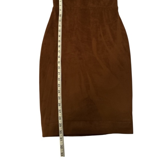House of CB Camel Suedette Palmira Bustier Bodycon Halter Dress Sz M Mini - Picture 10 of 13